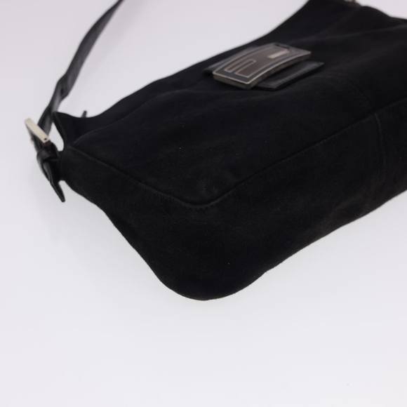 FENDI Mamma Baguette Shoulder Bag Suede Black Auth yk6548 - Picture 15 of 16